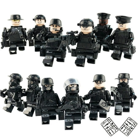 12 Action Figure Building Blocks Special Forces Black Ops Military Police Army Soldier Set, (Best Army Soldiers In The World)