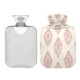 thumbnail image 2 of 2L Hot Water Bottle with Soft Velvet Cover PVC Hot Water Bag for Pain Relief Long-Lasting Warmth Cream Vintage Pattern, 2 of 8