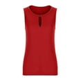 thumbnail image 7 of Women's Undershirts, Summer Fashion Casual Round Neck Loose Casual Solid Color Sleeveless T Shirt For Women Red, 7 of 7