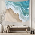thumbnail image 5 of Turquoise Ocean Large Tapestry for Bedroom Wall Hanging Tapestry,Gradient Brown Shore Sandy Beach Abstract Ceiling Backdrop Tapestries Poster Blanket Wall Decor for Teens Room Living Room 100" x 59", 5 of 8