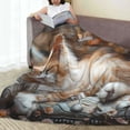 thumbnail image 6 of Honeii Serene Kitten Kingdom Print Fleece Blanket - Throw Blanket for Bed, Sofa, Couch, Camping, and Travel , Microplush Ultra Soft Warm Blanket-60"x50", 6 of 7