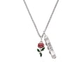 thumbnail image 2 of Delight Jewelry Silvertone Red Rose Flower Silvertone Best Friends Forever Bar Charm Necklace, 23", 2 of 4