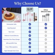 GIR Get It Right 5 Piece Essentials Silicone Cooking Utensils Set Nonstick Heat Resistant Kitchen Utensils for Cooking and Baking, Royal Blue