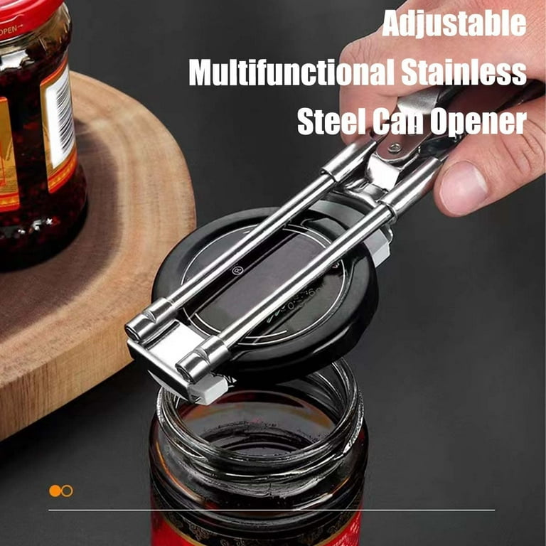 Jar opener for weak hands, effortless arthritis jar opener for seniors,  stainless steel adjustable lid opener kitchen accessories opener, bottle