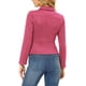 thumbnail image 3 of Chaqueta corta de motociclista de ante sintético con cuello de solapa y cierre, para mujer, XL, roja, 3 of 5