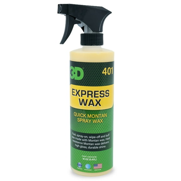3D Express Montan Spray Wax - Glossy Shine, Streak Free, No Powder Residue 1 Gallon