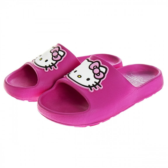 Hello Kitty Logo Kid's Slide Sandals-Size 4-5