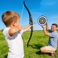 thumbnail image 3 of Plastic Archery Set with Suction Cup Arrows, 8m Draw Range, Fun Outdoor Target Practice Toy, 3 of 8