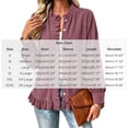 thumbnail image 3 of Cmtiyu Fashion Jackets for Women Long Sleeve Round Neck Button Down Pink Corduroy Jacket with Ruffled Hem Casual Fall Outerwear Jacket S-3XL, 3 of 6