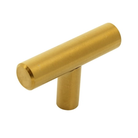 2 Gold T Bar Cabinet Pulls 2 T Knob Modern Euro Style Brushed