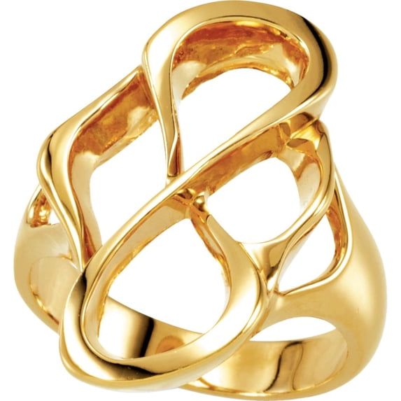 14K Yellow Gold Abstract Infinity Ring