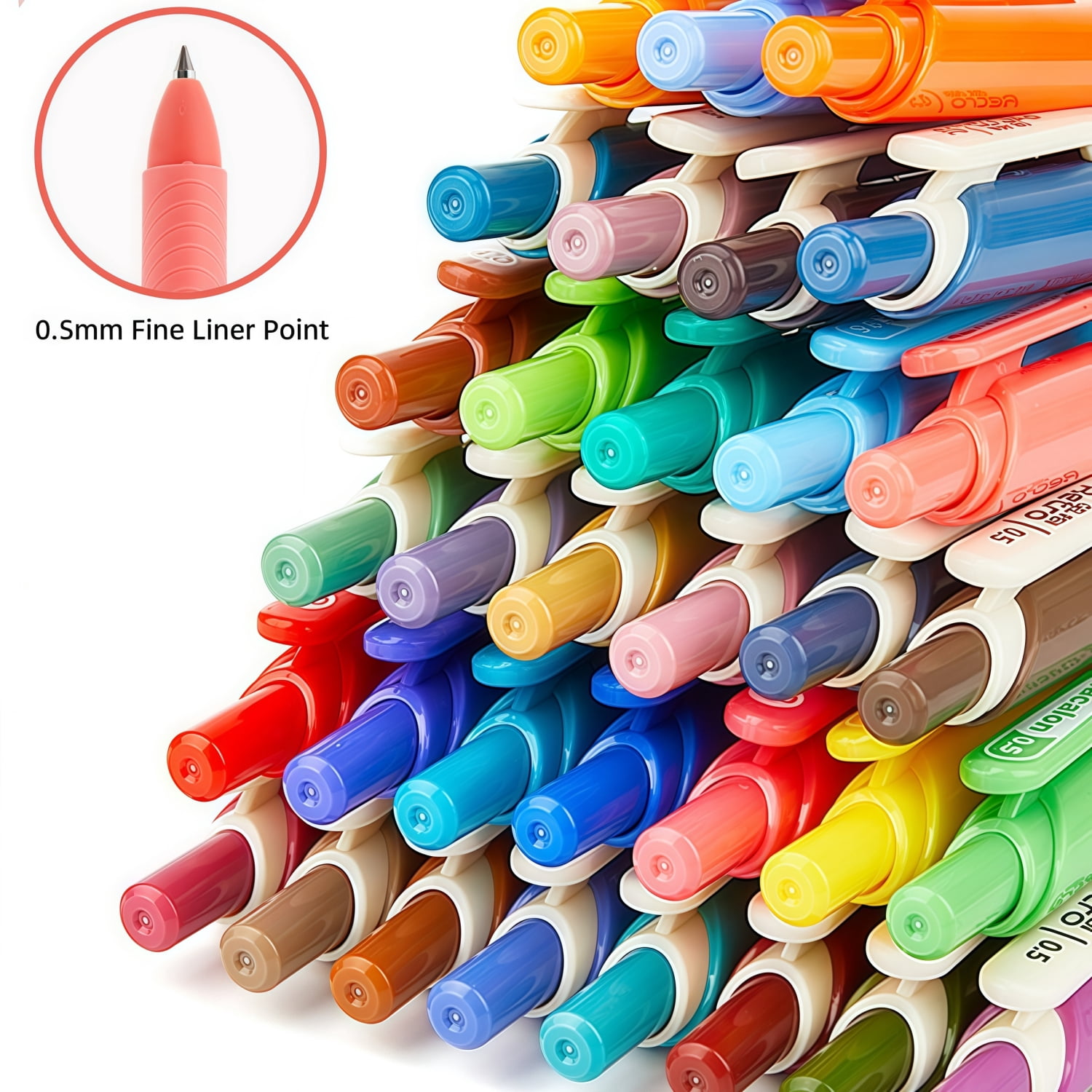 Retractable Gel Ink Pens, 0.5mm Extra Fine Point Tip, Journaling Smooth Writing Note Taking Coloring