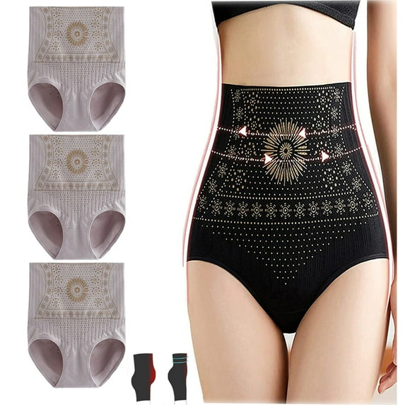 Unique Fiber Restoration Shaper, Body Shaping and Tummy Control Briefs High Waist Underwear, Tummy Control Shapewear for Women(3pcs,XL)