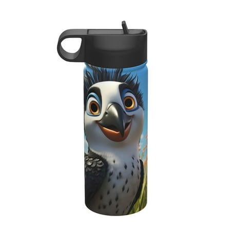 

Adobk Joyful Animated Bird Print Water Bottle 18oz Sports Insulated Kettle for Cycling Gym Basketball Outdoor Suitable as a Present