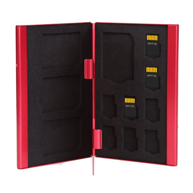 Soporte de caja de almacenamiento de tarjetas de memoria 8TF + 4SD de aleación de aluminio portátil Ehuebsd Para estrenar