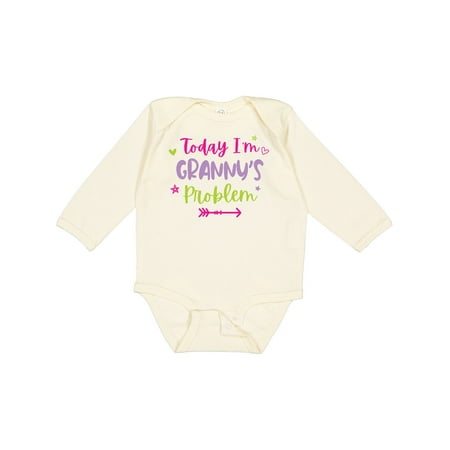 

Inktastic Child Funny Today Im Grannys Problem Gift Baby Girl Long Sleeve Bodysuit
