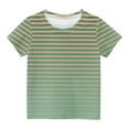 thumbnail image 4 of Jalioing Girls Boys Striped Short Sleeve Shirts Loose Crew Neck Casual T Shirt 3-12 Years Kids Summer Tees Tops, 4 of 4