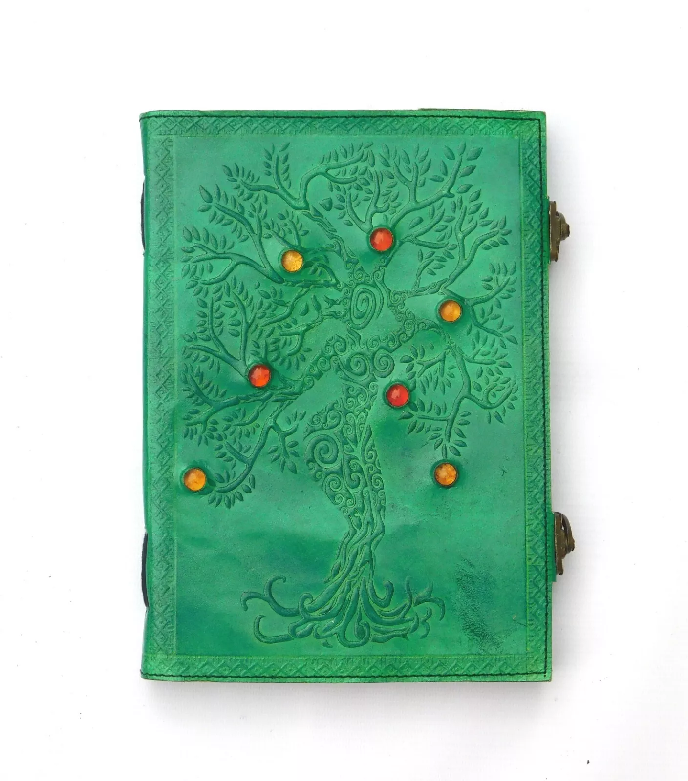 Handcrafted Embossed Tree of Life Design Vintage Leather Bound Journal Energy Reiki Healing Diary Blank Notebook For Men & Women