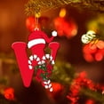 thumbnail image 6 of 26 Letter Ornaments for Christmas Tree Decoration, Letters Wearing a Santa Hat, Hanging Pendant Xmas Alphabet for DIY Craft Ornaments (W), 6 of 6