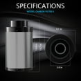 thumbnail image 2 of HAN'KITCHEN'LON'S 6" Air Carbon Filter with Premium Australian Virgin Charcoal for Inline Duct Fan, Grow Tents, Hydroponics, Air Filtration, 2 of 7