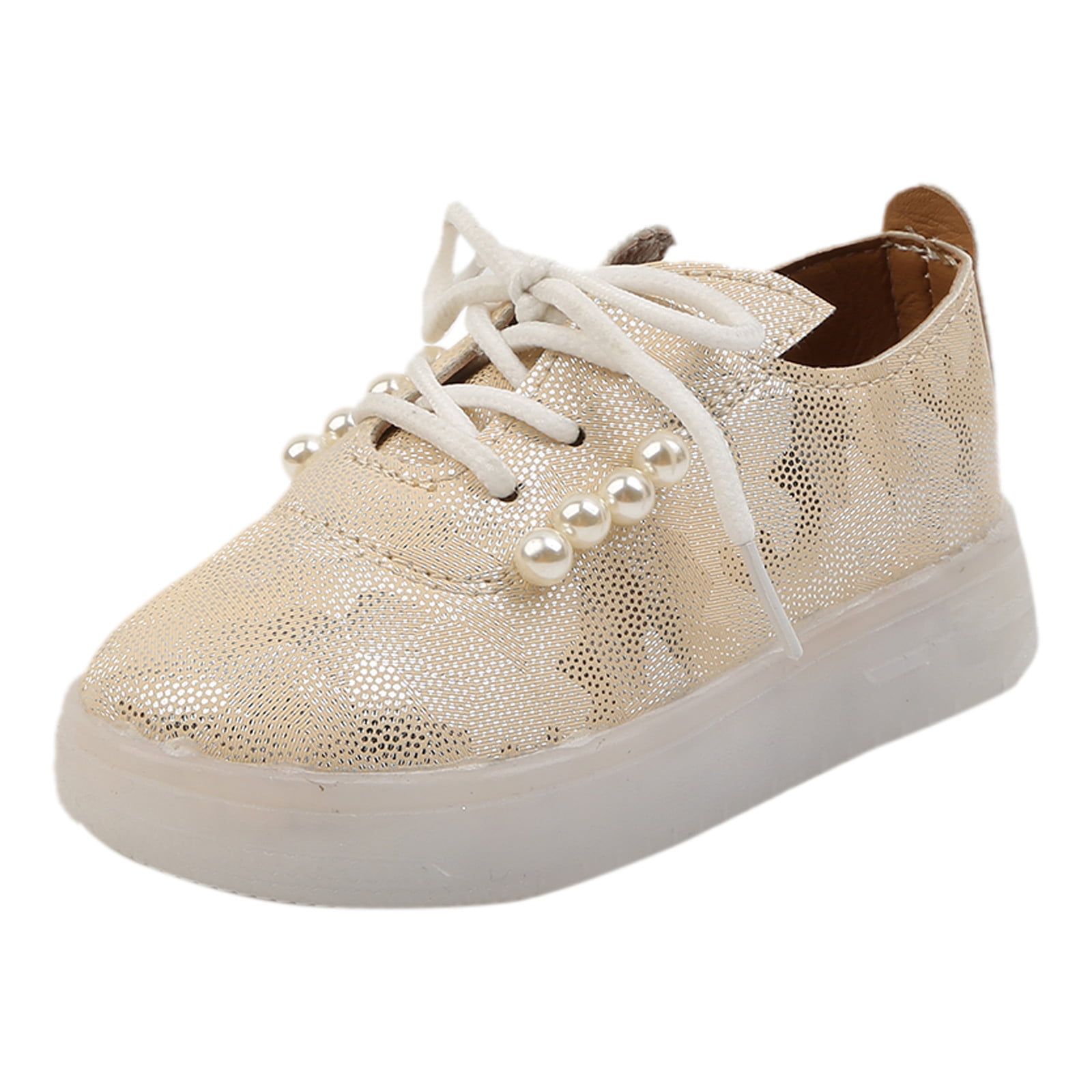 Gold Glitter Lace Up Sneakers