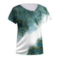 thumbnail image 1 of Gibobby Camiseta Powerblend con Cuello en V Las la moda del verano rematan la camiseta floja la impresión las mangas del cuello inclinado(C,XL), 1 of 5