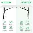 NiamVelo 6ft Folding Table Portable Plastic Indoor Outdoor Camping
