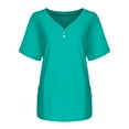 thumbnail image 1 of LSLJS Women's Tops Short Sleeve V-Neck Tops Working Solid Color T-Shirt Blouse Tops, Womens Plus Scrubs, 1 of 3