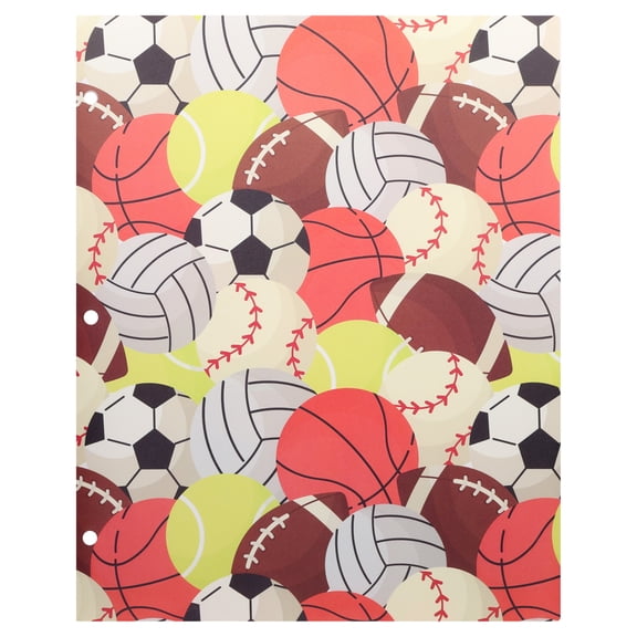 Pen+Gear 2-Pocket Poly Folder, Multicolor Sports