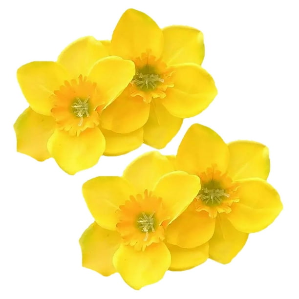 2 unidades de pinzas para el pelo con motivos florales amarillos, accesorios para el pelo con narcisos para mujer, pasadores de pelo con estilo para mamá y hermana