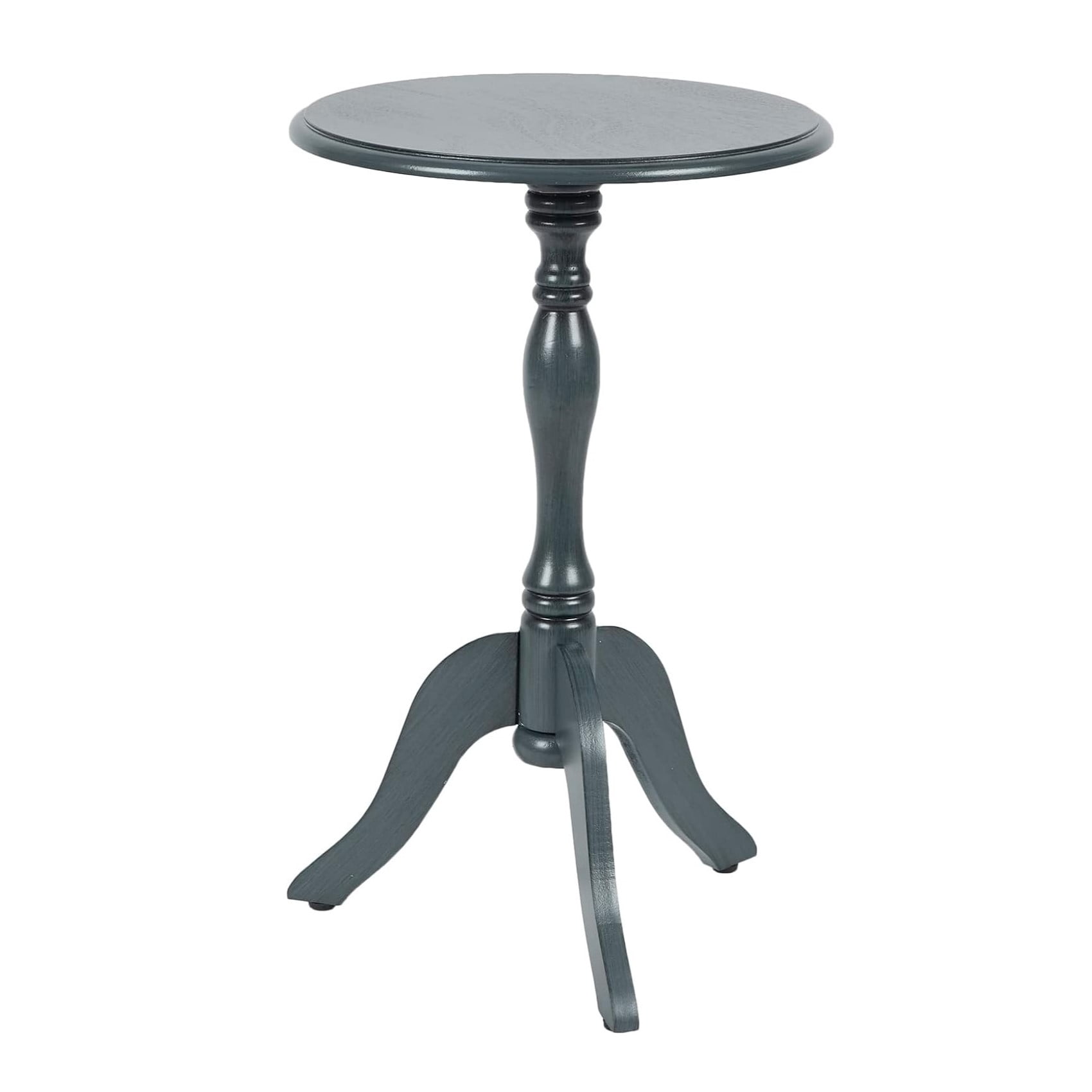 Decor Therapy Simplify Round Pedestal Accent Table, 24" x 15" x 15" - Antique Navy