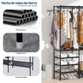 thumbnail image 3 of Closet Armable para Ropa, Perchero, Closet Organizador, Ropero Armable Organizador 173 * 160 * 35 cm, Armario Portatil, Rack para Colgar Ropa, Multifuncional con Ganchos (Con 3 Divisiones), 3 of 8