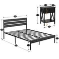 thumbnail image 3 of VECELO 3-piece Bedroom Set Include Full Bed Frame with 2 Nightstands, Black, 3 of 7
