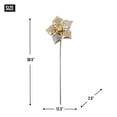thumbnail image 3 of Contemporary Home Living Textured Floral Outdoor Garden Stake - 38.5" - Gold and Silver, 3 of 3