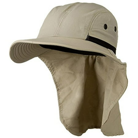 Split Bill Cap - Men's Stone Fishing Boating Sun Flap Wide Bill Hat Cap