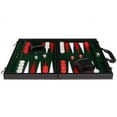 thumbnail image 4 of 15-inch Leatherette Backgammon Set - Inlaid Velvet Field - Black/Green, 4 of 12