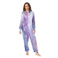 thumbnail image 5 of 1 Piece Adult Onesie Pajamas Cozy & Loose-Fit Sleepsuit Loungewear with Pockets Pink and Blue Marble Texture X-Small, 5 of 7