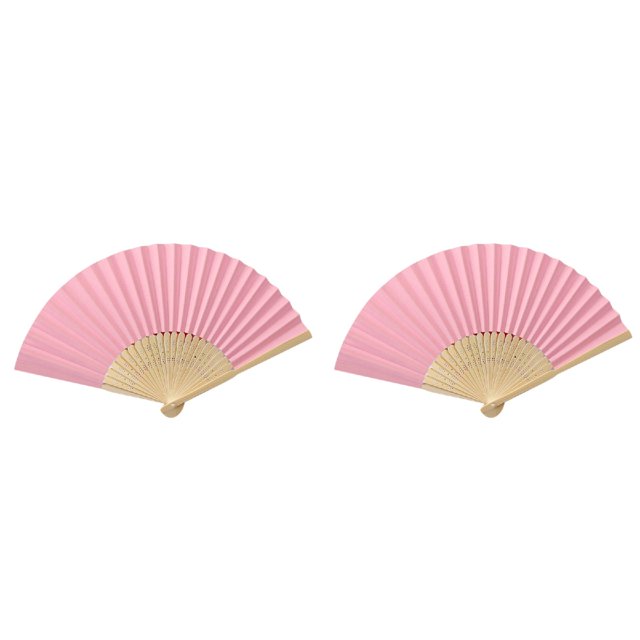 (2-Pack) Rinsvye Solid Fan Folding Dot Paper Fans Party Wedding Hand Dance Wedding Fans Held Silk Pattern Color Wooden Fans Bulk Tools & Home Improvement