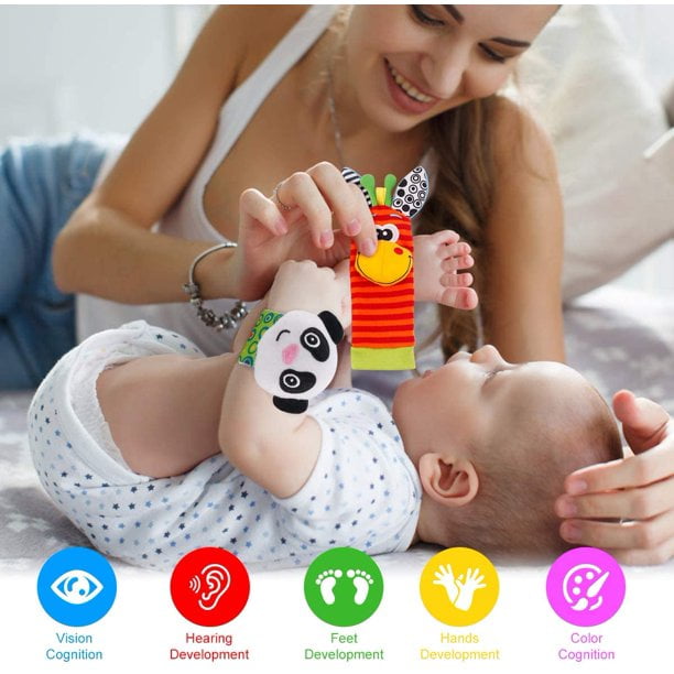 Wrist and foot rattles for babies on sale