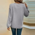 thumbnail image 5 of ATOYSOY Women's Fashion Solid Color Pullover Long Sleeve Tees Fall Winter Crew Neck Sweatshirts Pockets Casual Ribbed Shirts Outwear Knitted Sweaters Loose Tops Gray XL, 5 of 5