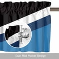 thumbnail image 6 of Modern Geometric Triangle Stripes Valances for Windows,Kitchen Valance Rod Pocket Short Curtain, Black Blue White Color Block Valance Curtain Window Valances for Bedroom Bathroom Living Room 54x18in, 6 of 9