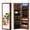 Brown, variant on TINKLE WELL Jewelry Cabinet Organizer with Mirror, Wall or Door Mounted Jewelry Storage, 47.2 Inch Large Capacity Armoire with 6 LEDs Secure Lock, White