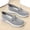 Gray, variant on Women's Slip On Elastic Fly Knit Cushioned Walking Sneakers, Breathable Mesh Low Top Casual Daily Outdoor Footwear(Gray,5.5)