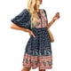 thumbnail image 2 of Sunloudy, vestido de media manga para mujer, estampado Floral Vintage, vendaje de botones, vestido bohemio de verano para vacaciones, ropa de calle de fiesta Sunloudy  S M L XL, 2 of 9