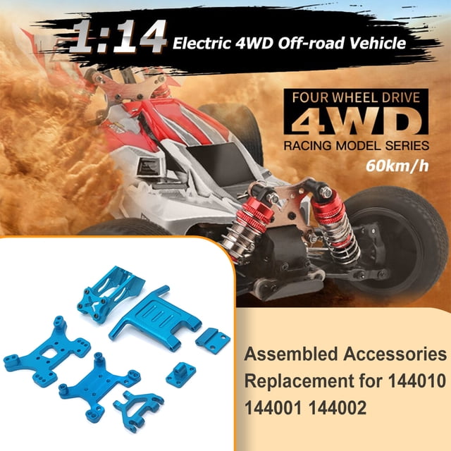 Bras de Servo en Métal Réglable, Kit de Remplacement pour WLtoys 144010 144001 Bleu