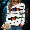 thumbnail image 2 of Xudanell Sweaters for Womens Sweatshirt Printing Halloween Sweatshirts for Women Plus Size O Neck Casual Long Sleeve Workout Light Gray S, 2 of 4