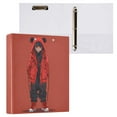 thumbnail image 3 of Cool Girl with Red Eyes Hardcover 3 Ring Binder 1.5” Round Rings Letter Size Paper Pockets for School Office Supplies, 3 of 9