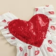 thumbnail image 3 of Combinaison Imprimée Lèvres à Sequins pour Bébé Filles Saint-Valentin, 3 of 6