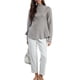 thumbnail image 3 of Suéter de Larga con Cuello Alto y Volantes para Mujer, Colección Otoño 2025 Gris M, 3 of 8