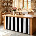 thumbnail image 5 of Black Striped Cabinet Curtains 28"x51" Sink Skirt for Bathroom Kitchen, Vertical Stripe Boho Minimalist Country Self Stick Adhesive Under Desk Covers Tall Laundry Cabinet Storage Organizer, 5 of 8